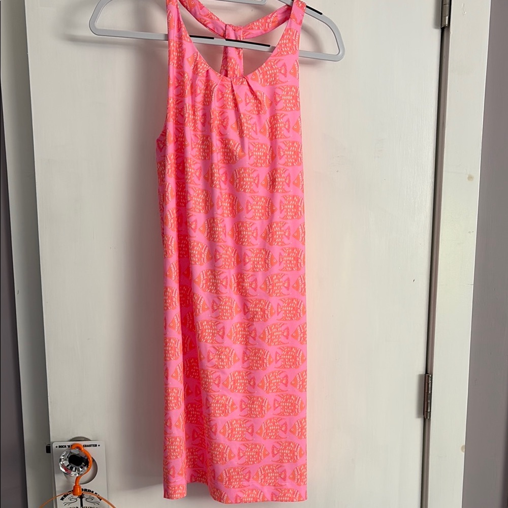 Vineyard Vines Pink and Orange Mini fish print Dress